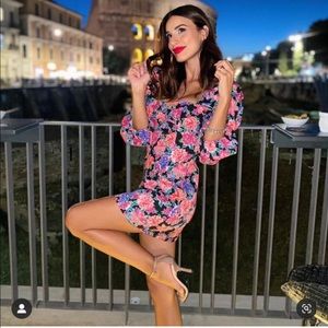 Zara NWT floral printed puff sleeve mini dress blogger favorite